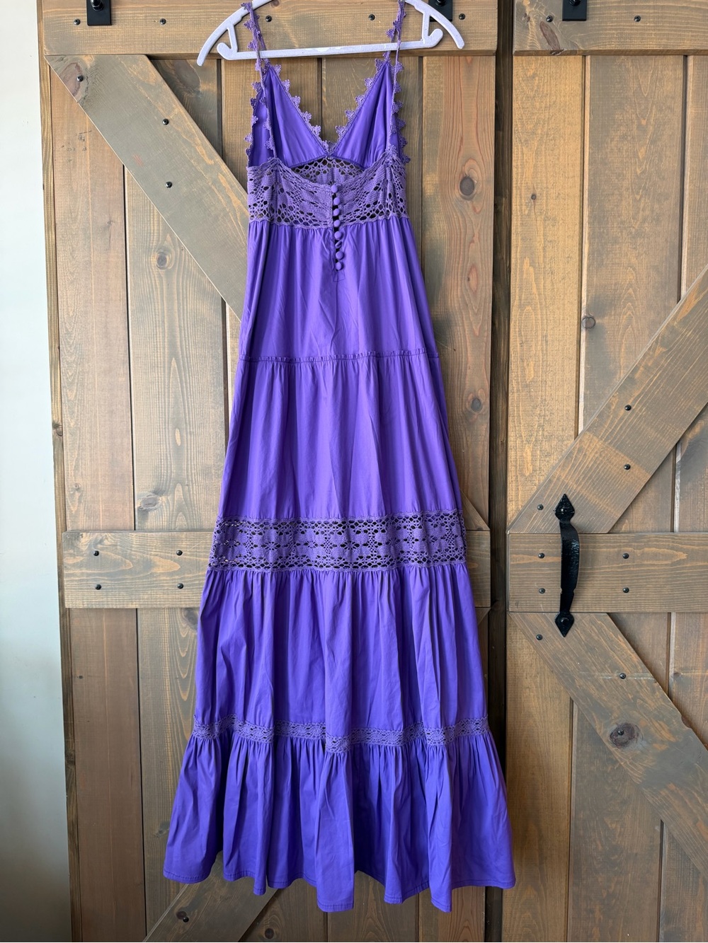 FLAVIO CASTELANNi Vibrant Purple Crochet-Trim Maxi Dress - Women